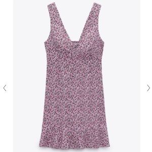 NWT Zara Linen Blend Print Dress XS